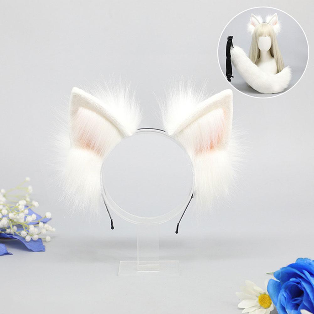 Handgemachtes Cosplay Tierohren-Haarband Roter Fuchs Wolfskönig Katze Bestienohr Kunstpelzschwanz Goldener Fuchs Anime Haar-Accessoires