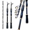 Combo Canna da Pesca Spinning Portatile Corta Telescopica Mini Canna da Mare Lunghezza Chiusa 41-42 cm Con Rapporto di Recupero 7.2:1/5.2:Kit 1 Ruota