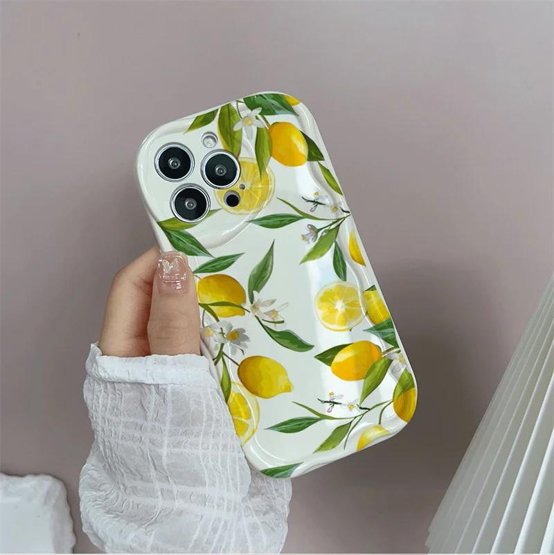 Summer Fruit Lemon Silicone Case For Samsung Galaxy A56 A55 5G A15 A54 A16 A35 A14 A26 A36 S25 S24 Ultra S22 S21 Plus S23 FE