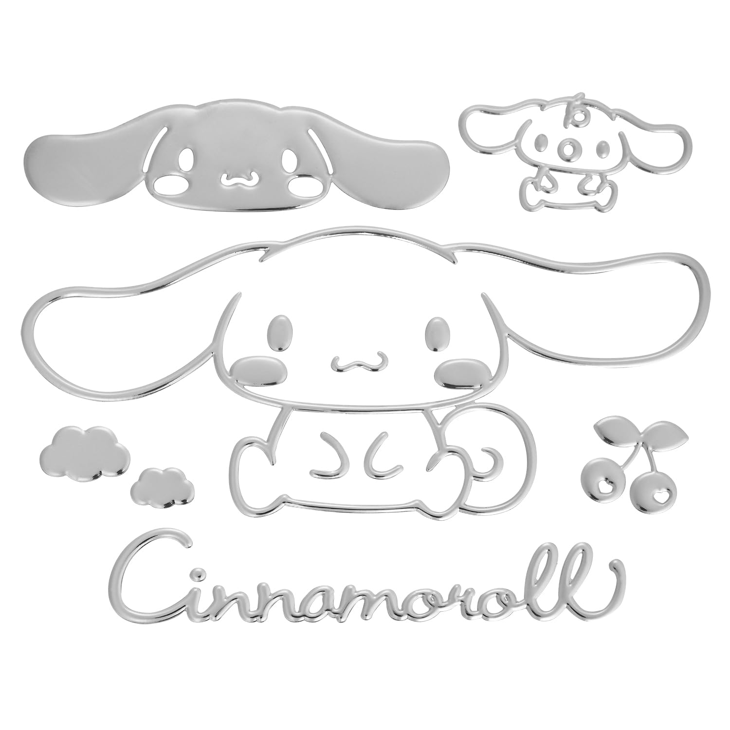 

SEIWA Cinnamoroll 3D Sticker 1 Dress Officially Licensed Sanrio Product Emblem, Silver, Piece, Up, KT573,