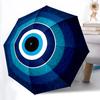 1 Stück Blaues Böses Auge Automatisches Öffnungs-/Schließschirm mit Ein-Tasten-Bedienung, Kompaktes Faltverdeck, Stabiles 8-Speichen-Winddichtes Design, Leichtgewicht 10