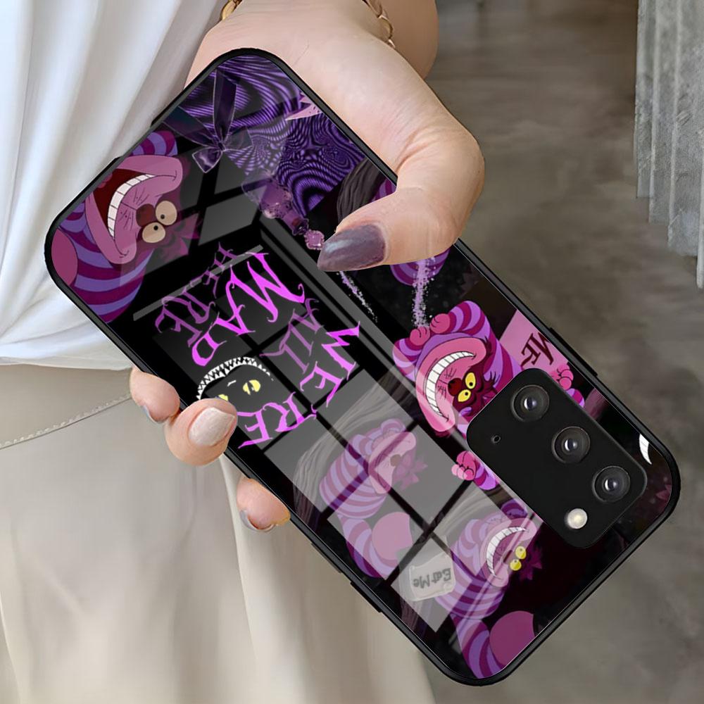 

Чехол для телефона «Алиса в Стране чудес» для Samsung S25 S24 FE S23 S22 S21 Plus S20 Ultra Note20Ultra Черная стеклянная крышка Samsung S20 Ultra