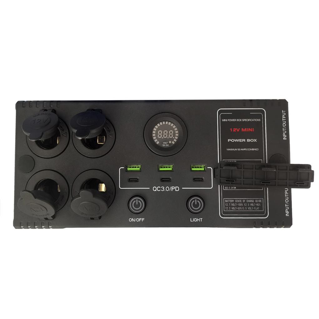 ABS Mini Power Box 12V Mini Power Box Box With Ander-son 3 X USB 3 X USB-C 4 X Cig Sockets Reliable