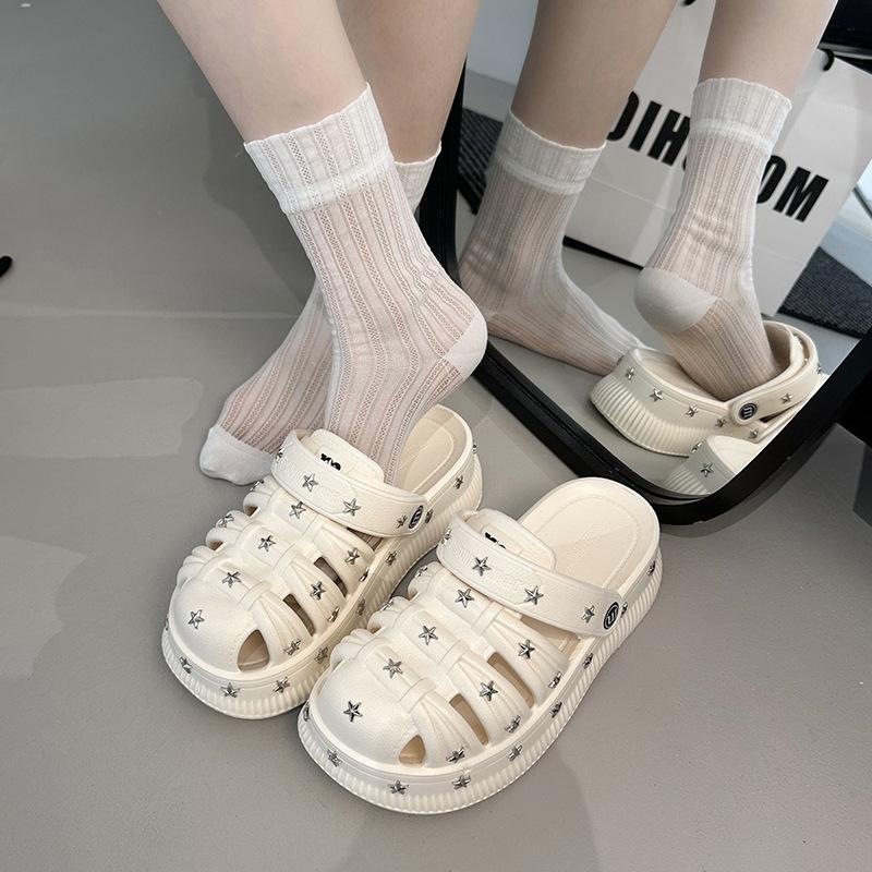 Women's fashionable and versatile high-quality sandals slippers -New package head breathable outdoor wear-resistant non-slip anti-odor type