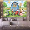 Cartoon Farm Animals Tractor Photography Backdrop Barn Windmill Kids Farm Themed Birthday Party Photo Banner