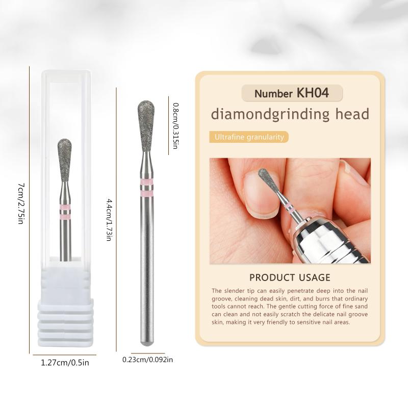 Diamond Nail Drill Bits Durable Material Multiple Uses For Home Diy Nail Art Cuticle Clean Gel Removing