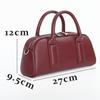 Natural Drop Leather Women's Bag Fashionable Simple Portable Single Shoulder Retro Niche Design Bowling