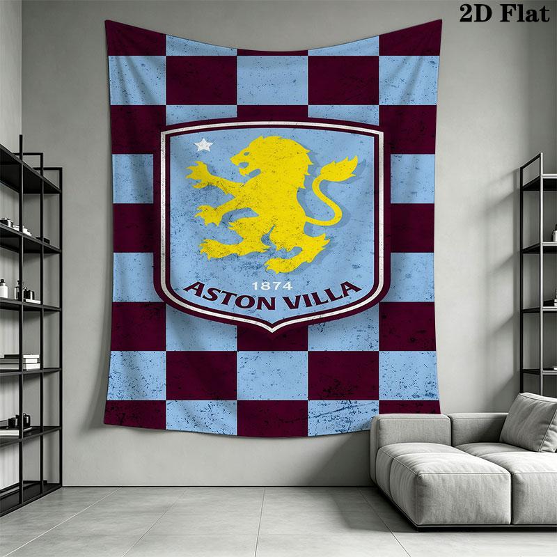 Aston Villa logo Wall Hanging Printed Fabric Blanket Decorative Tapestries for Bedroom Living Room Home Decor