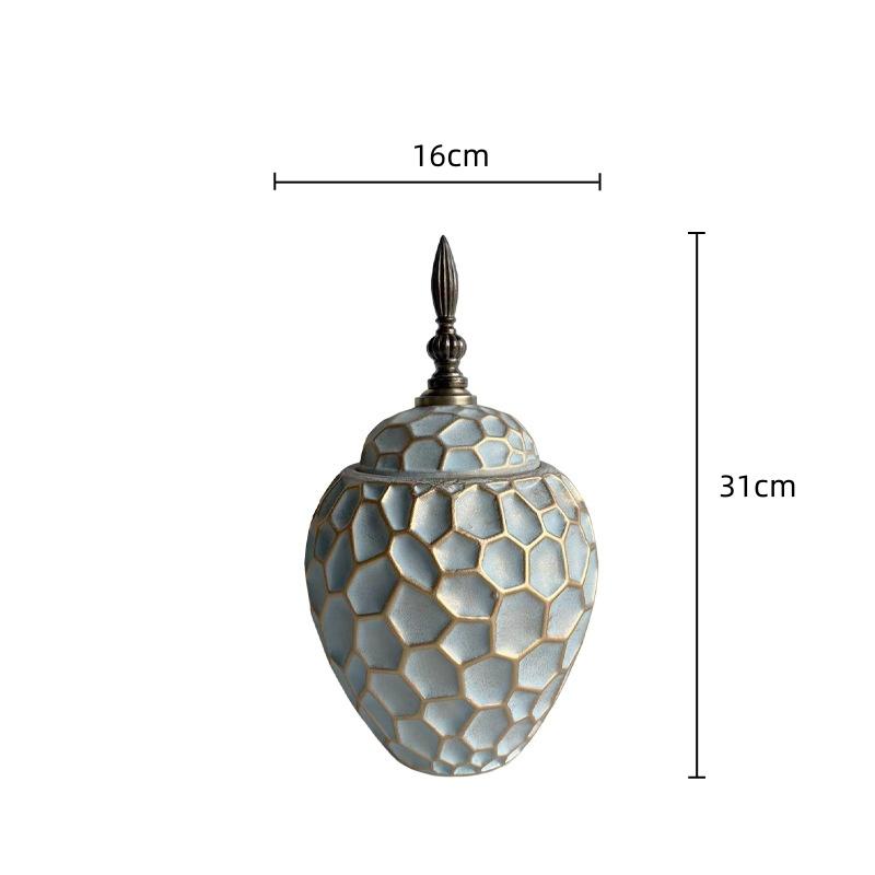 

Ceramic Vase Geometric Diamond Check Flower Vase Floral Arrangement Accessories Ginger Jar Ceramic Checkmate Jar Home Decoration