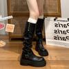 Fashion Retro British Style Thick Soled Boots for Women 2025 New Spring and Autumn Season Height Increasing and Slimming Knight Boots