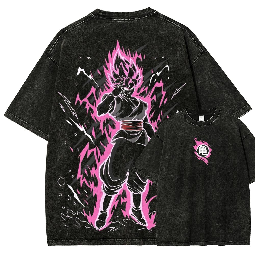 Dragon Ball Anime Lover Washed T-shirt Year round clothing high quality personality Clothes Plus Size Unisex New Model Couples tee