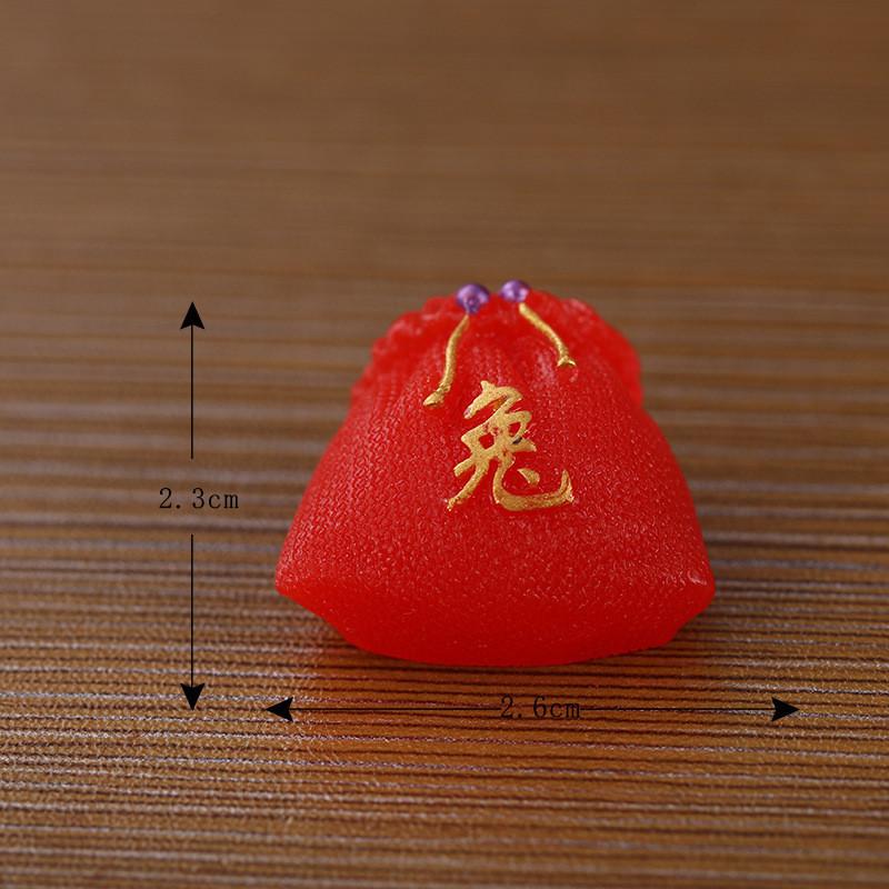 Charming Cartoon Resin Rabbit Figurine New Year Good Luck Bag For Home Decor