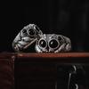 Schwarzer Achat Springspinne Ring Personalisierter Galvanisierter Kupfer Tier Offene Ringe Verstellbare Öffnung Mode Statement Ring