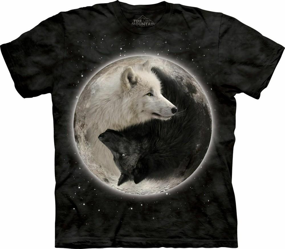 The Mountain Yin Yang Wolf Wolves Light Dark T-Shirt Adult Sizes L
