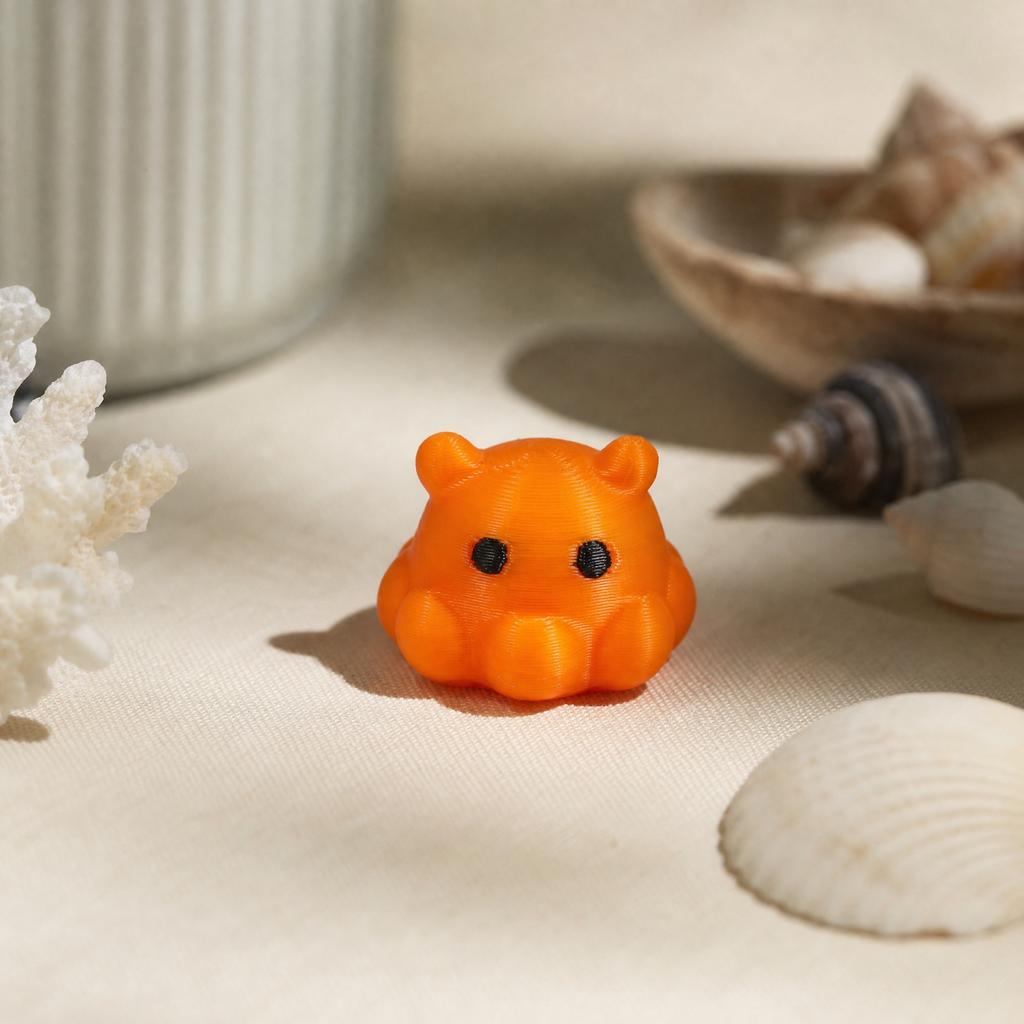 3D Printed Articulated Orange Figurine - Creative Animal Desk Decor