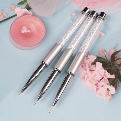 Nail Art Liner Brush Metal Handle Soft Nylon Bristles Multifunctional UV Gel Carving Pen Professional