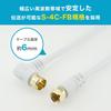 HORIC Antenna Cable for 2m with Broadcasting Connector TV, S-4C-FB Coaxial, [Compatible 4K/8K (3224MHz)/BS/CS/Terrestrial Digital/CATV] White,