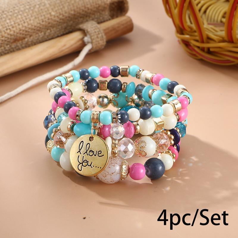 Bohemian bracelet creative tassel multi-layer beaded bracelet