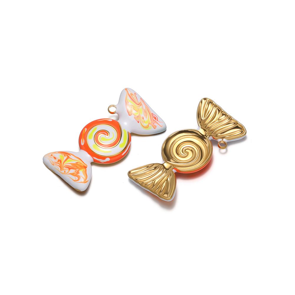 4pcs Stainless Steel Enamel Candy Charms for Children Necklace Kids Pendants DIY Jewelry Earrings Making Bracelet Supplies