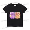 Smilings Critters Tshirt for Kids Cartoon Figure Printed Short Sleeve Clothes Children Summer White Black Base Tee Casual Tops