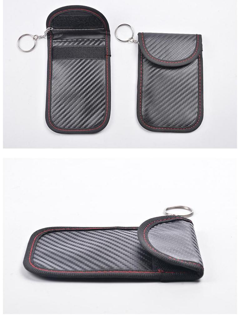 Carbon Fiber RFID Shielding Key Holder - Anti-Theft Signal Blocking Pouch