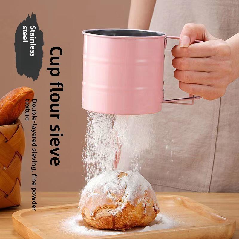 Stainless Steel Mesh Flour Sieve With Adjustable Handle For Home Baking And Food Preparation