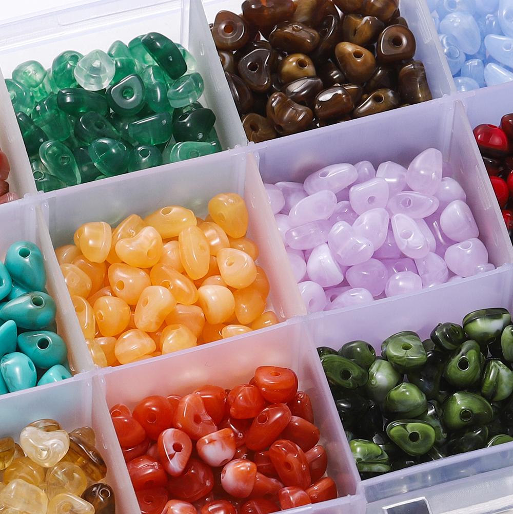 750pcs/Box Imitation Natural Stone Beads Irregular Acrylic Spacer Loose Beads Set for Bracelet Necklace DIY Jewelry Making
