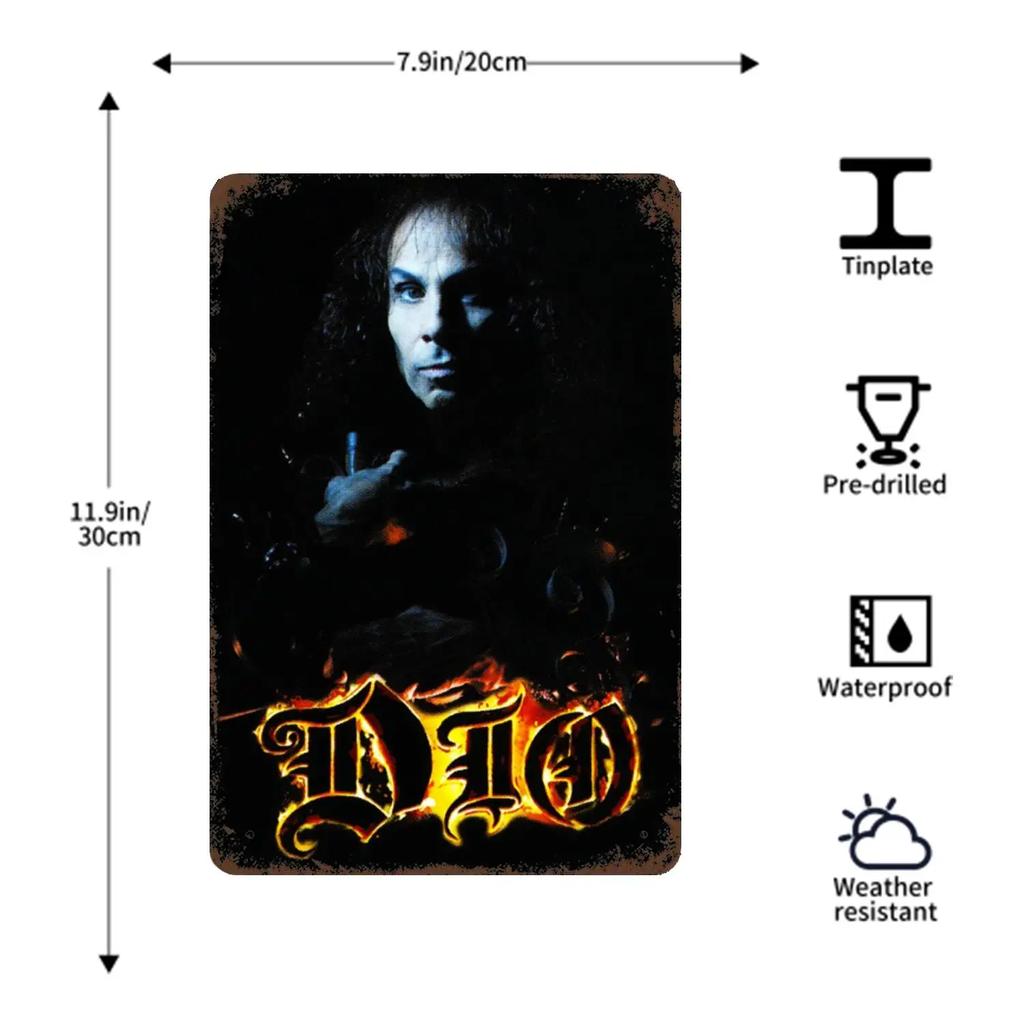 Dio Bands Metal Decor Poster Vintage Tin Sign Metal Sign Decorative Plaque for Pub Bar Man Cave Club Wall Decoration
