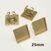 5pcs/Lot Square Rectangle Stainless Steel Thick Adjustable Ring Settings Blank Base Cabochon DIY Findings