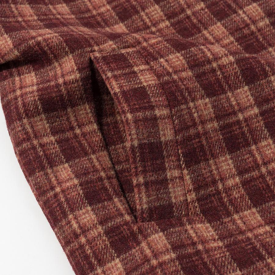 European and American style, wholesale women's clothing fashion versatile temperament casual stand-up collar plaid woolen jacket