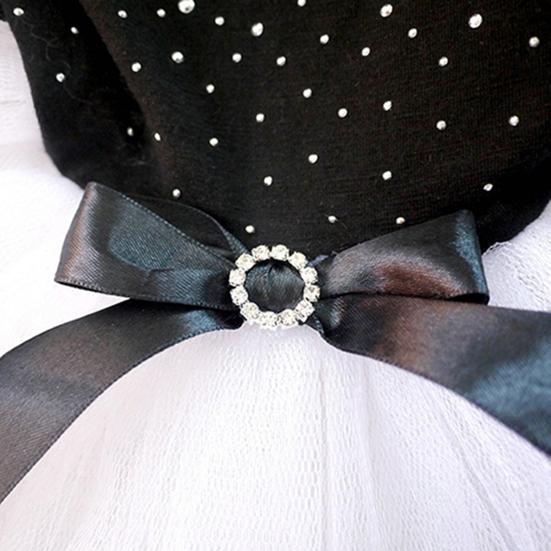Glitter Lace Bowknot Bubble Skirt Pet Dress Clothes Puppy Costume Photo Shooting Prop