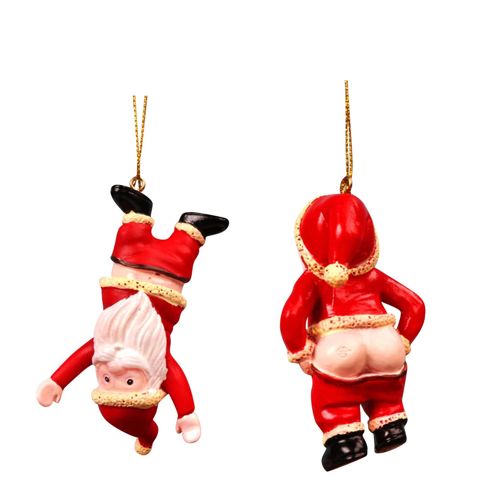 

Клаус снимает штаны и обнажает ягодицы Подвесные рождественские украшения Рождественские поделки из смолы One Size