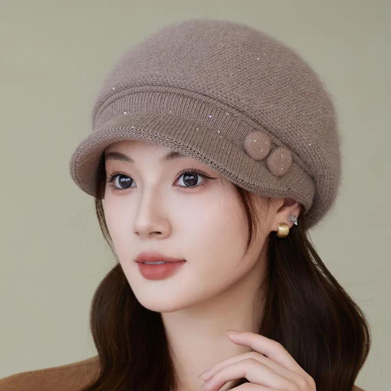 WTEMPO Solid Color Large Brim Bucket Hats Cold-proof Windproof Warm Autumn Winter Casual Verstaile Hats Gifts for Mom