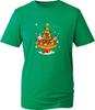 Merry Christmas Pizza Slice Xmas Tree Tshirt Funny Santa Food Lovers Xmas Top