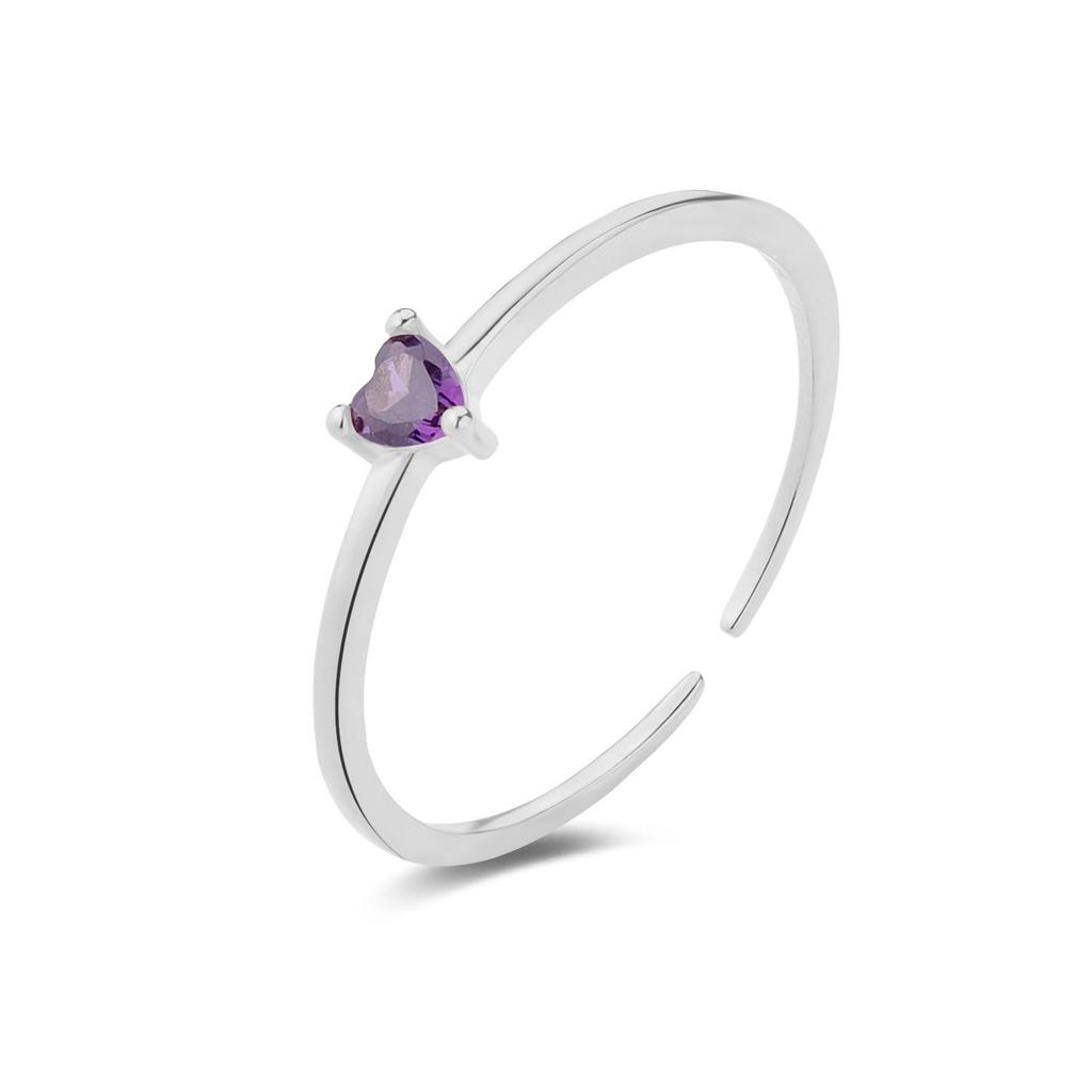 S925 Sterling Silver Adjustable Diamond & Multi-color Zircon Pinky Ring