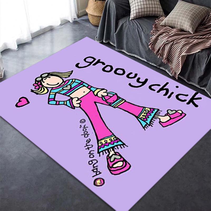2025 New Groovy Chick Carpet Rug for Living Room Bedroom Home Sofa Decoration,Kids Play Non-slip Floor Mat52
