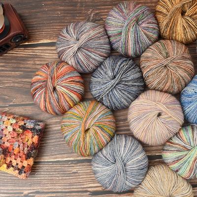 50g/ball Multi Color Blended Yarn Knitted and Crocheted Handicrafts 73% Cotton 27% Acrylic