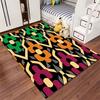 Geometric Floral Black Carpet suitable as a non-slip mat for the living room or bedroom sofa