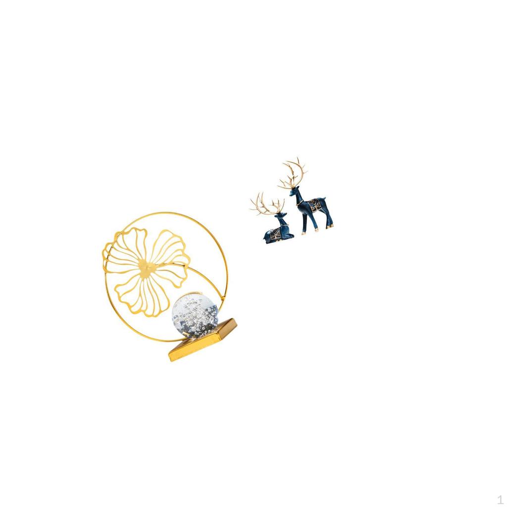 Iron Reindeer Figurine Decorative Sculpture Collectible Ornament for Bookshelf Office Desk Bedroom