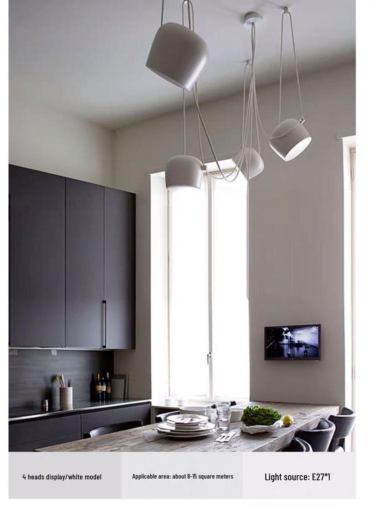 Nordic Industrial Style Three-Head Pendant Light for Cafe, Bar, or Exhibition Hall