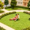 1/64 Scale Resin Miniature Couple Figure For Realistic Model Train Architectural Scene Decors And Collectible Display