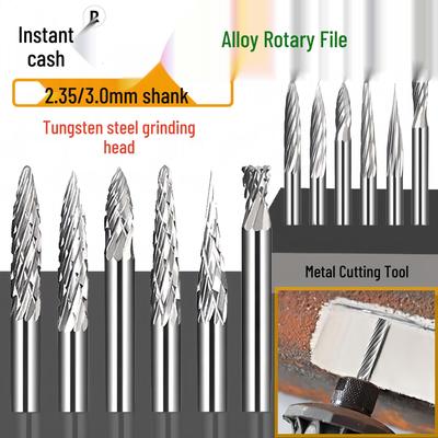 Tungsten Karbür Döner Dosya: Metal Rayba & Ahşap Oymacılık Kesici, 2.35/3.0 Sap