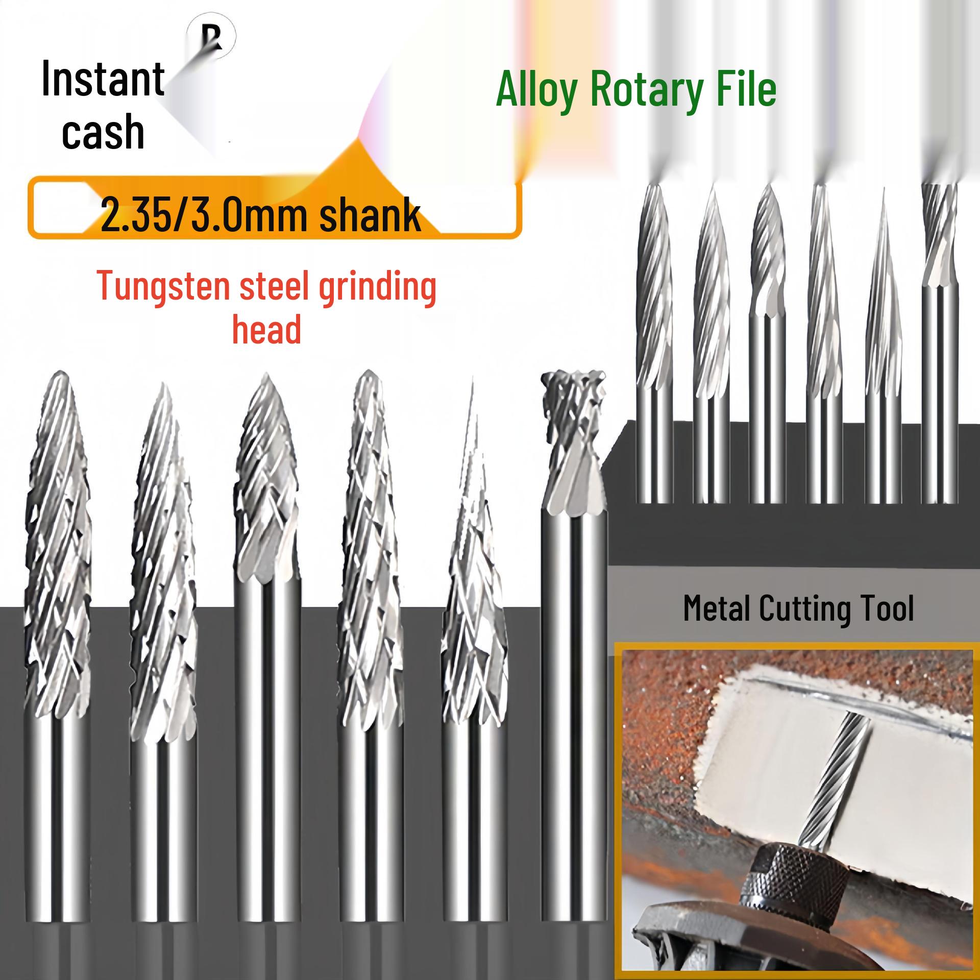 

Напилок з карбіду вольфраму: Металевий розвертковий ніж та гравірувальний фрезер для деревообробки, хвостовик 2,35/3,0 мм A Type 3*6 Double Groove [#1] 1pc