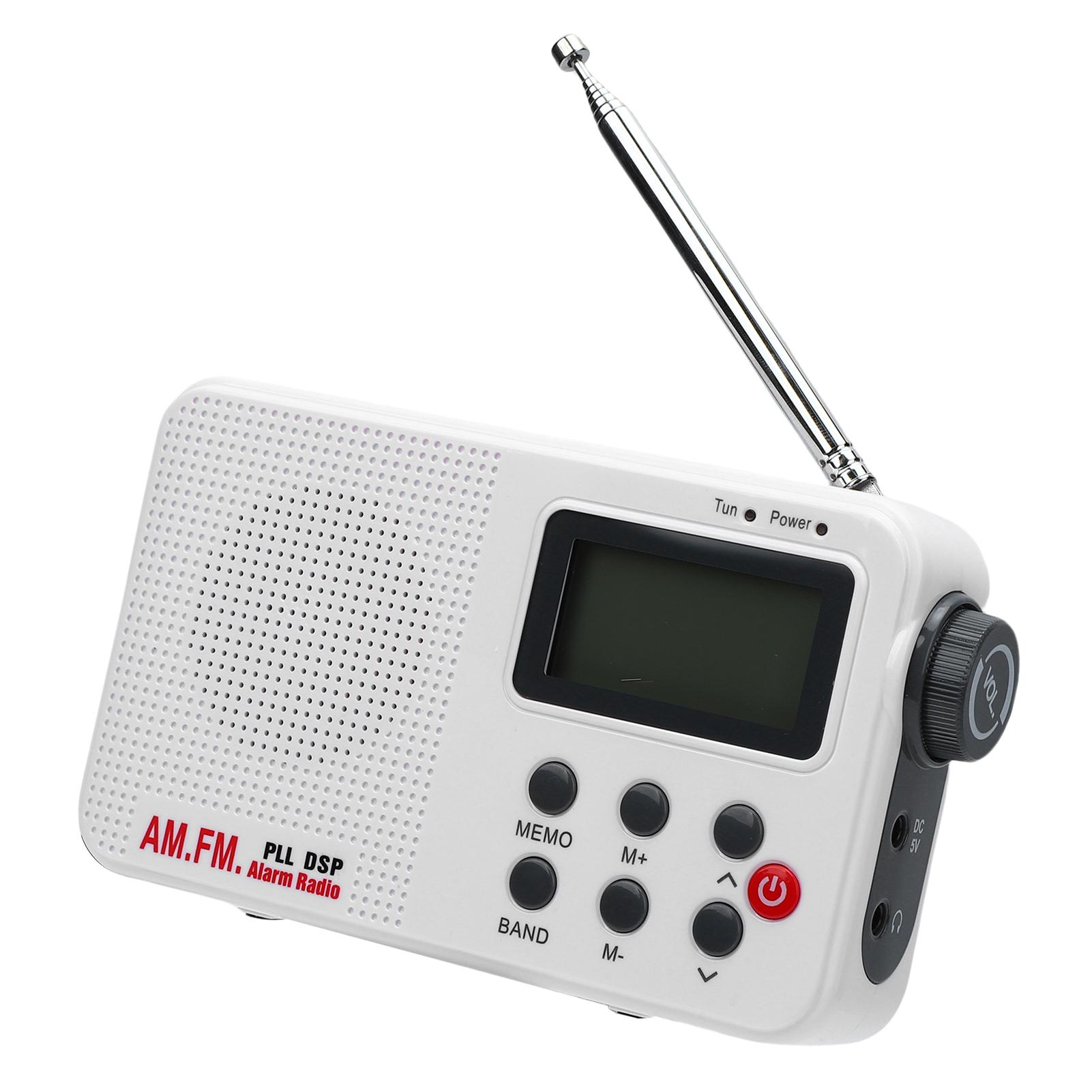 

Portable AM FM SW Radio Dual Power Supply Digital Tuner Backlit LCD Display Small Radio with 3.5mm Earphone for Home Travel