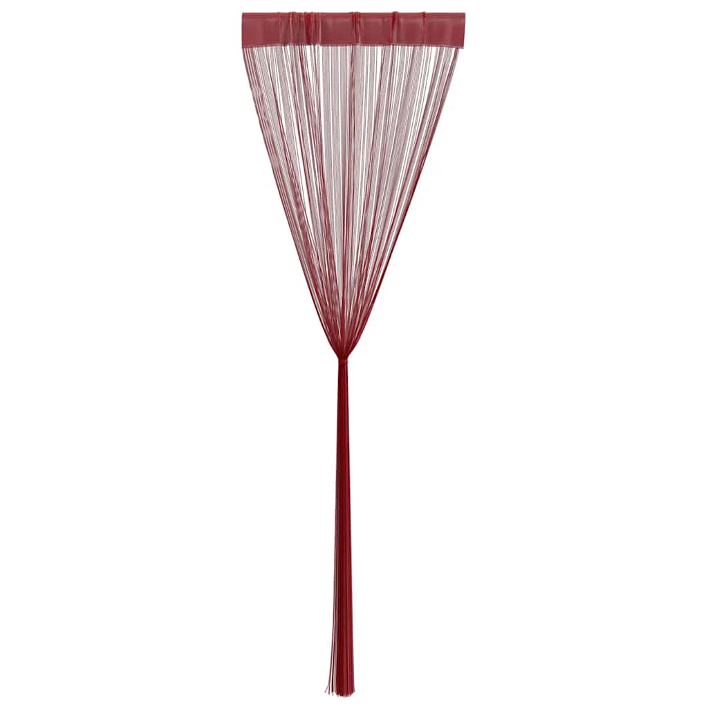 Vidaxl Zasłony Sznurkowe, 2 Sztuki, 100 X 250 Cm, Burgundowe
