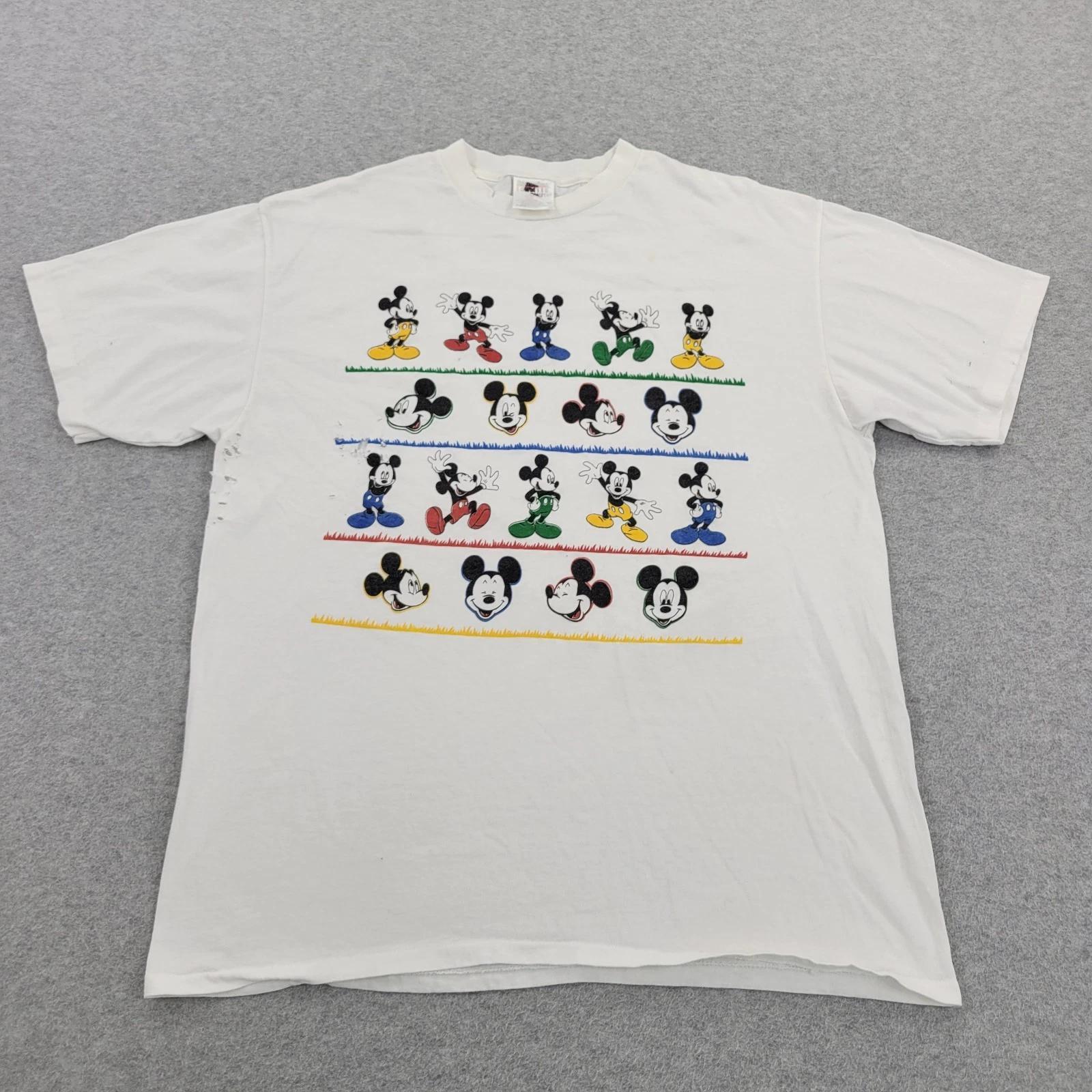Mickey Mouse VTG 80s Shirt Mens XL White PowerPro Graphic M