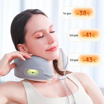 8-Point Heated Vibration U-Shaped Neck and Shoulder Massage Pillow