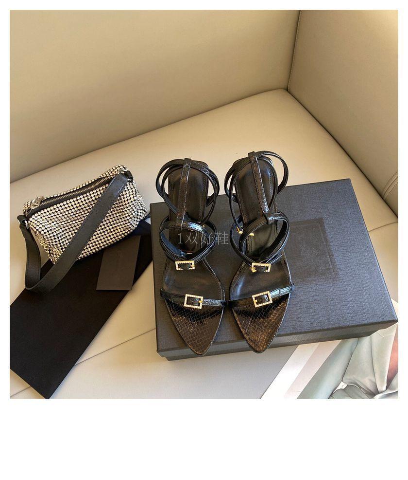 High version 2025 spring and summer new poplar forest temperament rhinestone high heels with sandals women's sexy stiletto women's shoes