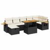 VidaXL Salon de jardin 5 pcs avec coussins noir résine tressée, ensemble de canapés d'extérieur, ensemble de canapé d'angle 3328141