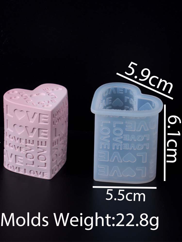 

Embossed LOVE Letters Cylinder Cube Candle Mold DIY Valentine s Day Ornaments Making Heart Square Round Soap Craft Molds Home De